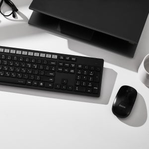 아이노트 KM830R 사무용 무선 키보드 마우스 세트 키스킨 포함 블랙, 멤브레인