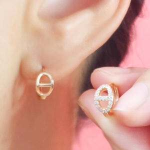 아리볼 14k도금 샹달 언밸런스 귀걸이 로즈골드