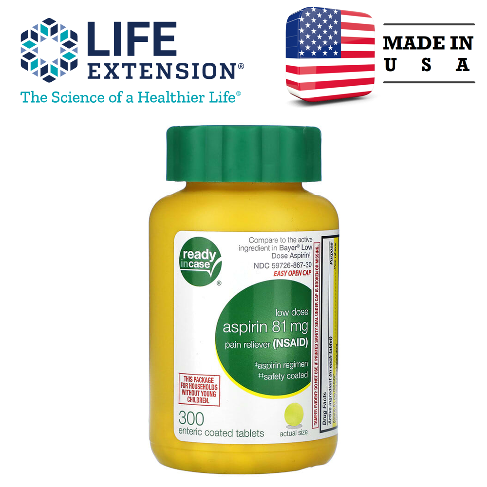 <b>라이프익스텐션</b> 저용량 <b>81mg</b> 장용성 정제 300정