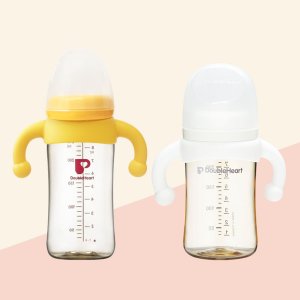 베베캔 실리콘 젖병손잡이(옐로우/화이트) 더블하트 2&3세대 젖병호환 핸들