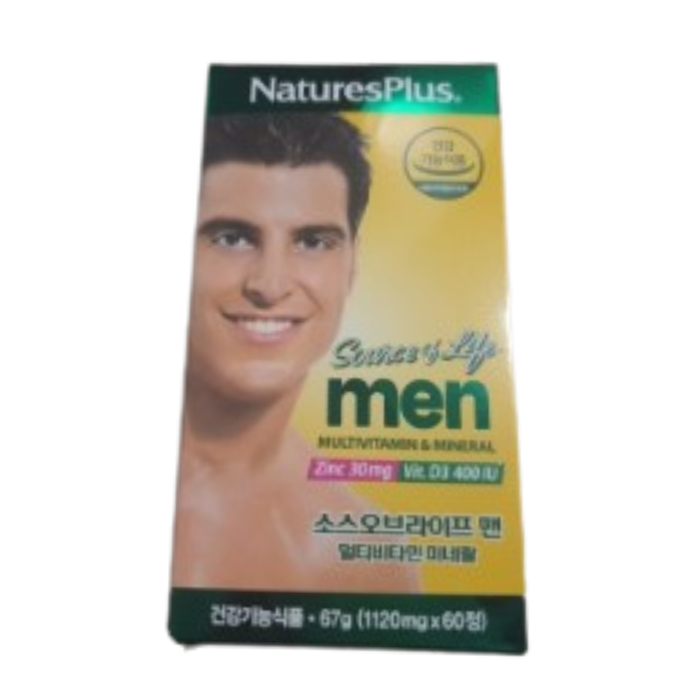 <b>네이처스플러스</b> 소스오브라이프 <b>맨</b> 멀티비타민 미네랄 1100mg x 60정