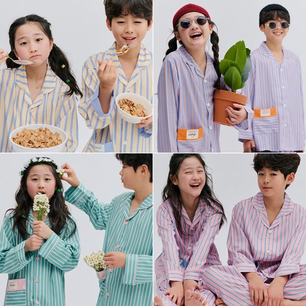 [엠엠즈] 주니어 냉감 잠옷 초등 남아 여아 키즈 긴팔 홈웨어 파자마 세트