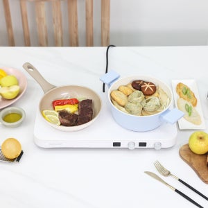 키친아트 2구 인덕션 전기레인지 슬림형 화이트