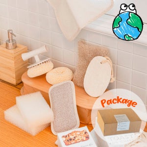 [지구를지켜라]친환경 생분해 천연 수세미솔 주방 설거지 6개입 세트 청소개구리