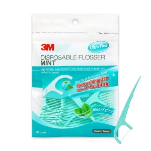 3M 싱글라인 민트향 일회용 치실 38개입 구취예방 구강청결 저자극 휴대용 치실 지퍼백포장