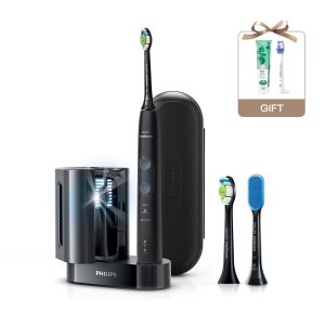 필립스 소닉케어 전동칫솔 프로텍티브 클린 5100 블랙 UV에디션 HX6462/01+치약/미세 칫솔모 1P 증정