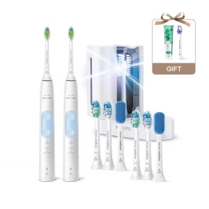 필립스 소닉케어 전동칫솔 프로텍티브 클린 5100 패밀리 에디션 HX6498/01+치약/미세 칫솔모 1P 증정