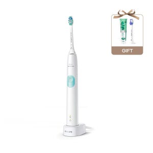 필립스 소닉케어 전동칫솔 프로텍티브 클린 4300 화이트민트 HX6807/06+치약/미세 칫솔모 1P 증정