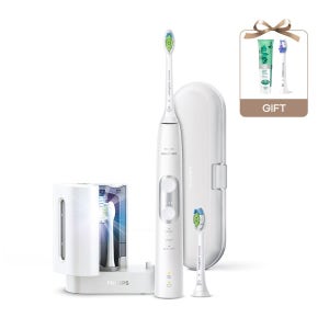 필립스 소닉케어 전동칫솔 프로텍티브 클린 6100 메탈 UV에디션 화이트