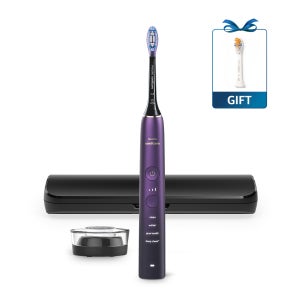 필립스 소닉케어 전동칫솔 다이아몬드클린 9000 퍼플블랙 HX9911/74+올인원 칫솔모 1P 증정