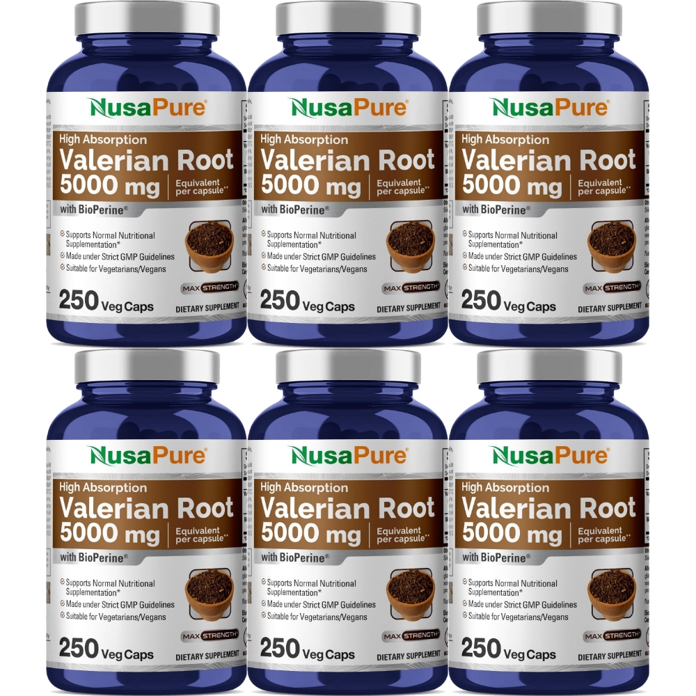 누사퓨어 고흡수 20배 추출 발레리안 뿌리 5000mg 250정 6병
