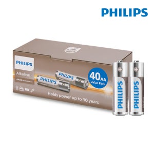 필립스 알카라인 AA 건전지 40개입