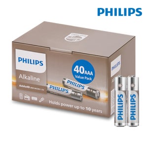 필립스 알카라인 AAA 건전지 40개입
