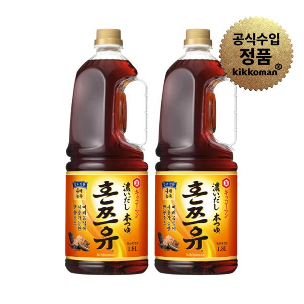 1+1 기꼬만 혼쯔유 우동간장 우동국물 메밀소바 모밀 일본기꼬만쯔유 소바쯔유 1.8Lx2개
