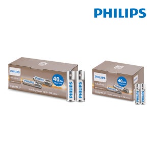 필립스 알카라인 건전지 AA40개+AAA40개 혼합구성