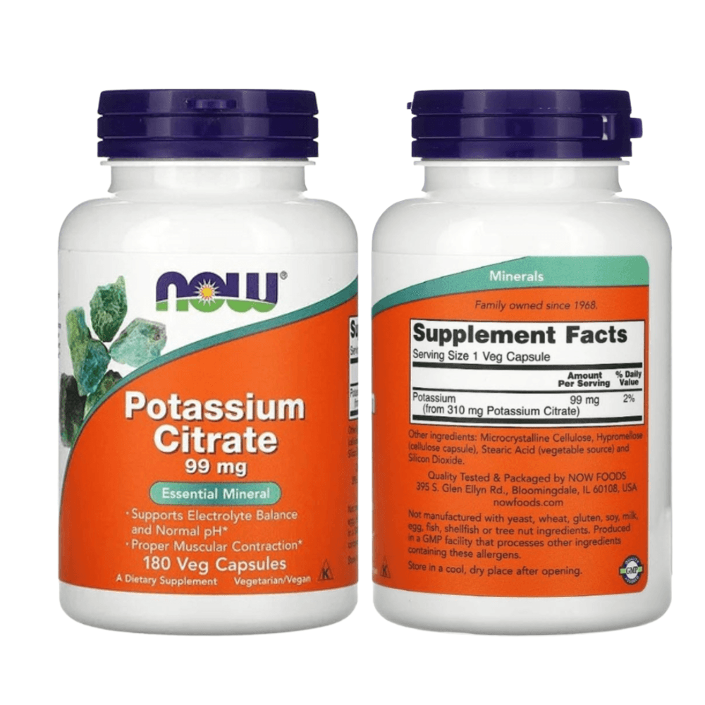 나우푸드 구연산 칼륨 <b>포타슘 99mg</b> 180캡슐