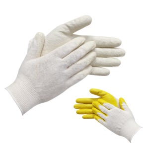 백 황 코팅 노랑 노란반코팅장갑 13G 100켤레 면 목장갑 작업용 백색 내피 안전 작업