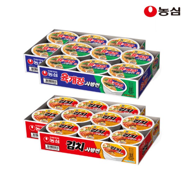 농심 육사김사세트 (육개장사발면12입 + 김치사발면12입)