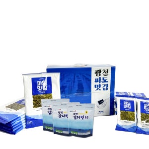 광천파도맛김 세트3호 식탁김15g 16봉,전장김23g 3봉,김자반50g 3봉