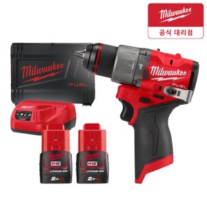 밀워키 M12 FPD2-202X FUEL 해머드릴세트 GEN3 2.0AhX2팩 콤보케이스
