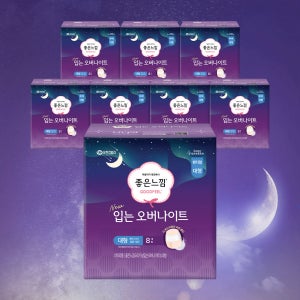 [1박스딜] 좋은느낌 오리지널 오버나이트 8매 X 8팩 / 입는 생리대