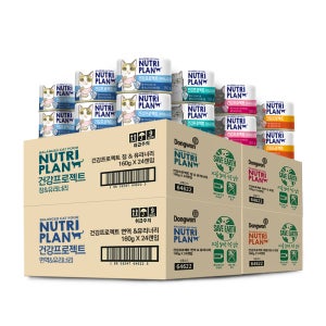 [몬스터팩] 동원 뉴트리플랜 고양이캔 건강프로젝트 뽀짜툰 160g 72캔 세트 대용량 고양이간식