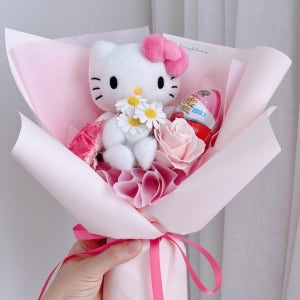 헬로키티 킨더조이 인형 꽃다발 졸업식 발표회 입학식 유치원 학예회 비누꽃