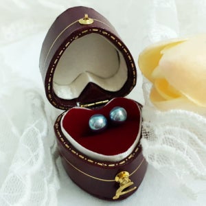 펄마켓 14k 베이비 미니 아코야 해수 흑 진주 귀걸이 실버 그레이 블루