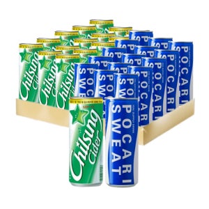 포카리스웨트 240ml 15캔+칠성사이다 업소용 245ml 15캔 총30캔 포카사이다