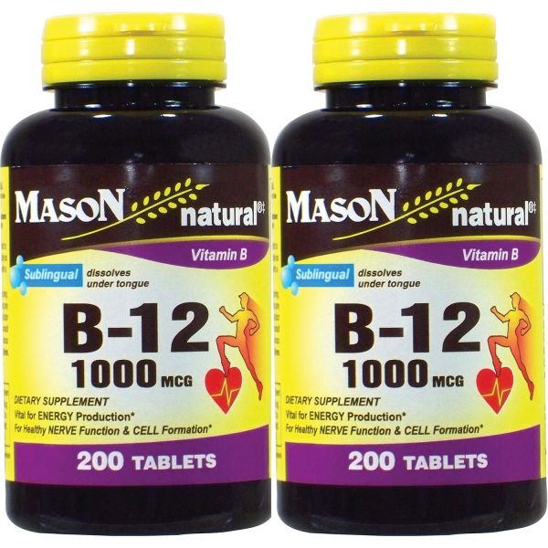 Mason <b>비타민 B12</b> 1000Mcg 설하정제 200정 2팩