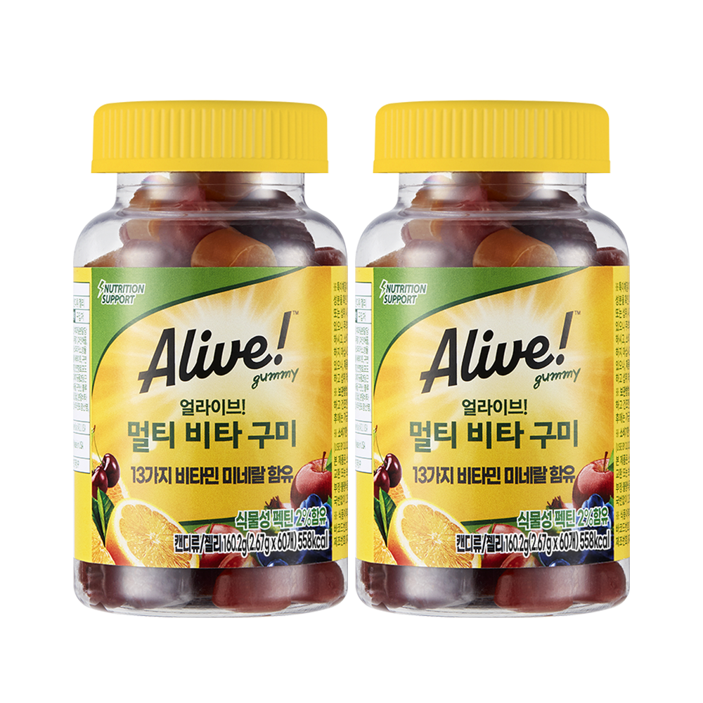 얼라이브 멀티 비타 구미 종합 비타민 60구미, 2개