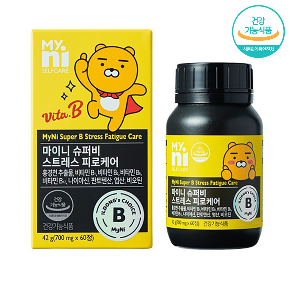 비타민B군 슈퍼비 피로케어 스트레스관리 홍경천추출물 700mg 60정