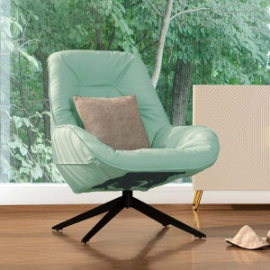 [온라인 아울렛] 바네스데코 에스티마 회전형 라운지 윙체어 가죽 쇼파 1인용 안락의자