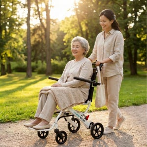 경량 휠체어 여행용 초경량 휴대용 접이식 가정용 노인 소형 미니 6.8kg 경량형