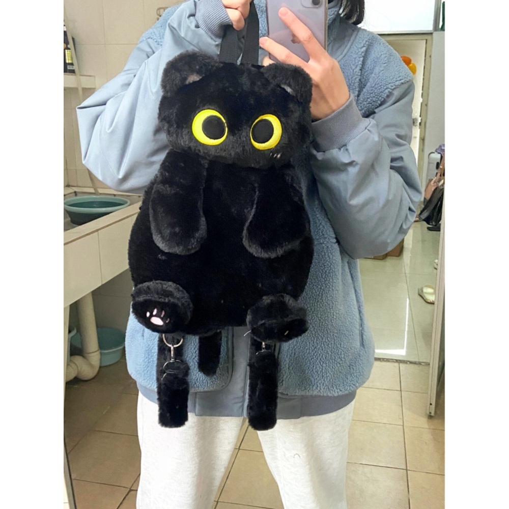 검은고양이가방 검은 고양이 인형가방 백팩 아이가방 소풍 가방 캐주얼
