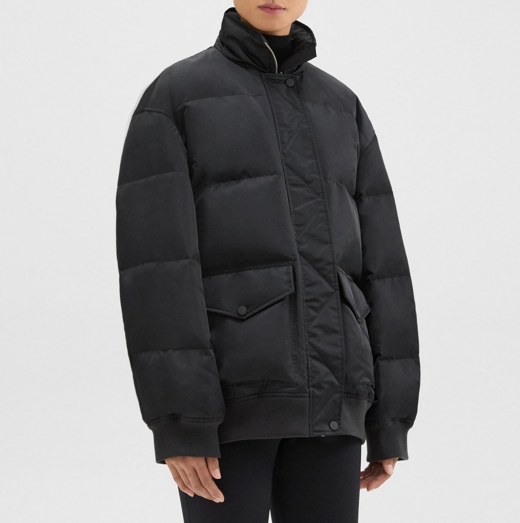 띠어리 Theory Oversized Puffer Jacket 푸버 N0907407 검정