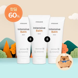 [핫딜중/총3개 + 키링] 아토수아베 집중진정 밤 아기침독크림 신생아 유아 베이비 60ml, 3개