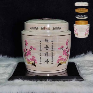 기능성 진공유골함 백년 진주매화 진공함 밀폐 납골함 세라믹 봉안함 고급 유골함