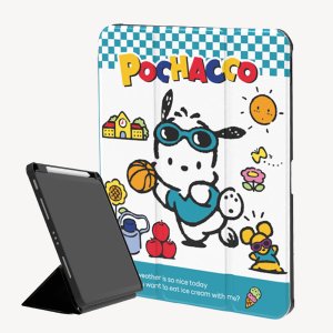 산리오 아이패드 프로 12.9인치 태블릿 케이스 커버 폴리오 투명 포차코