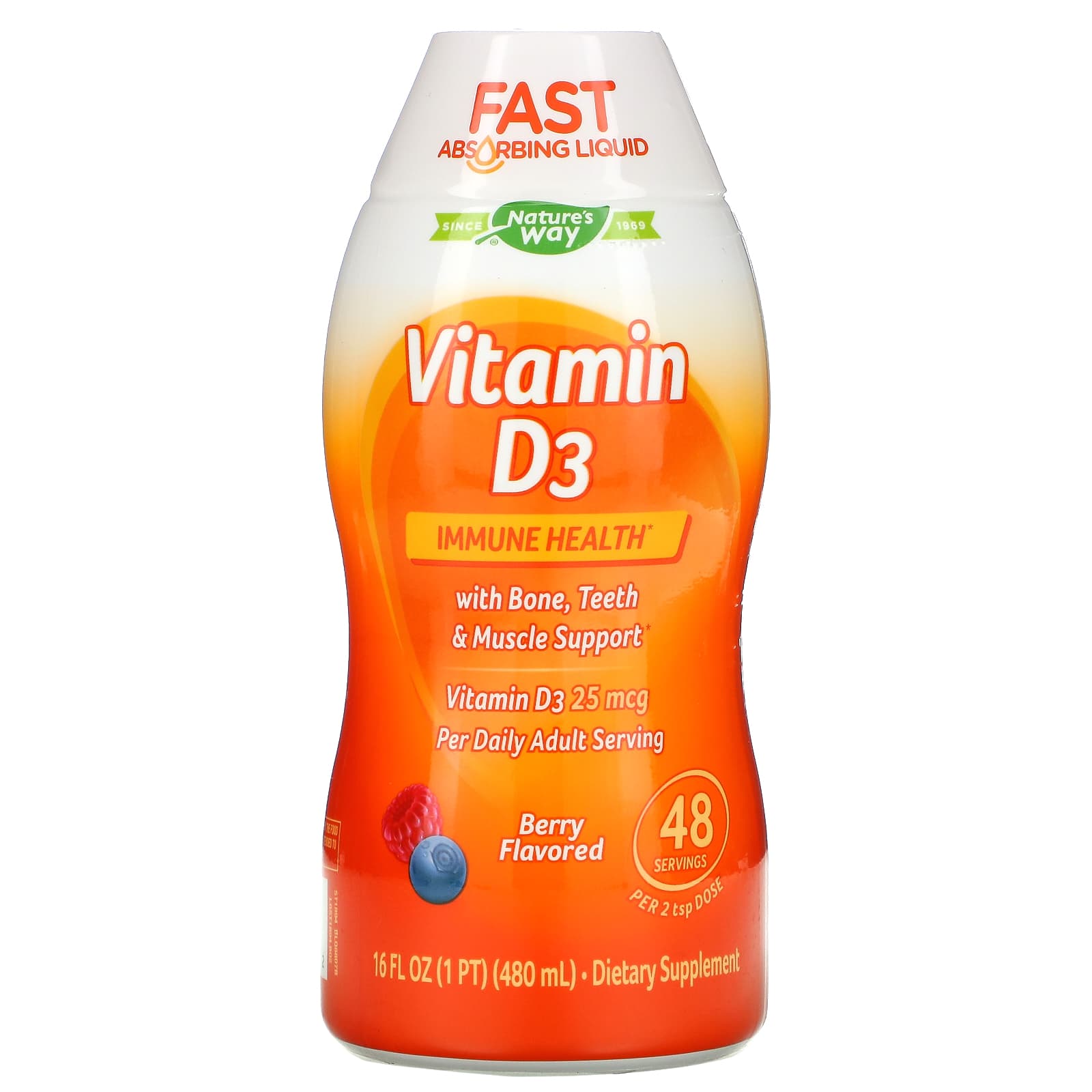 <b>네이쳐스웨이 비타민D3</b> 베리 25mcg 480ml(16fl oz)