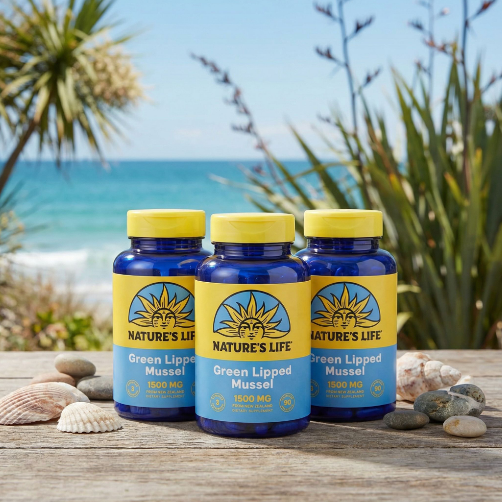 (3병) <b>네이쳐스라이프</b> 뉴질랜드 초록입 홍합 1500mg 90 베지캡슐 조인트 서포트