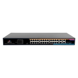 넥스트유 24포트 400W 2TP 2SFP POE 스위칭허브 POE3026SFP-400