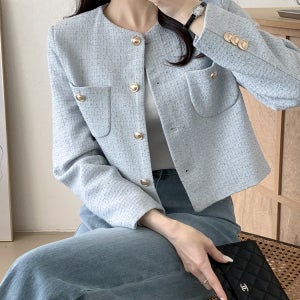 [무배] 러브앳 노카라 트위드 자켓