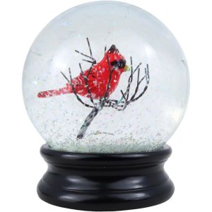 Cardinal Snow Globe Winter Wonderland Holiday 장식 사랑하는 사람들을 기억하기 4.75인치 (대형 추기경)
