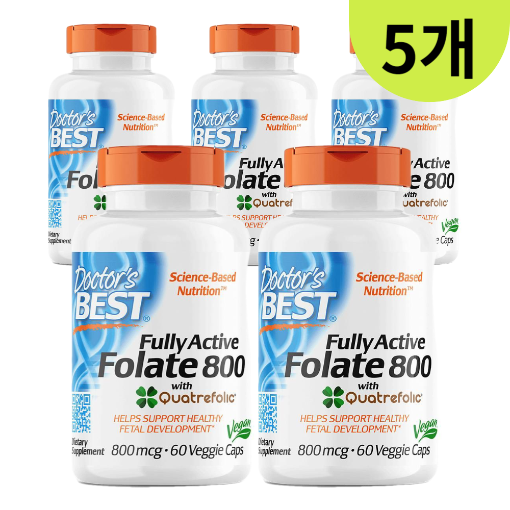 닥터스베스트 <b>엽산</b> Folate 800 Folic acid 60베지캡슐 5개