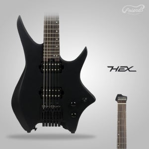 헥스 일렉기타 N400 BK 무광블랙 헤드리스 중급용 연습용 고급구성품세트