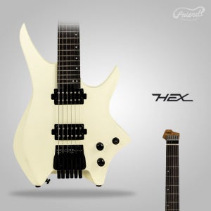 헥스 일렉기타 N400 IV 무광 아이보리 헤드리스 중급용 연습용 고급구성품세트