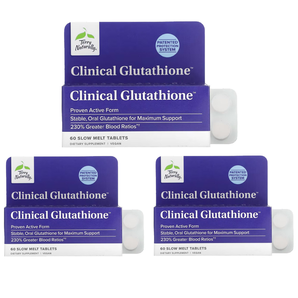 <b>테리내추럴리</b> Clinical Glutathione 녹여 먹는 글루타치온 60정3팩