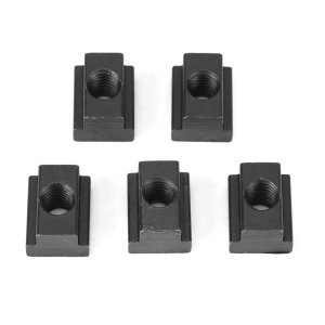5 pcs Black Oxide Finish T Slot Nuts, M8/10 Threads T Sliding Nut Fasteners Fit Into T-Slots in Mach