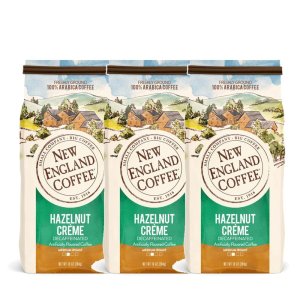 New England 뉴잉글랜드 헤이즐넛 크림 디카페인 그라운드 커피 284g x3팩 Hazelnut Creme